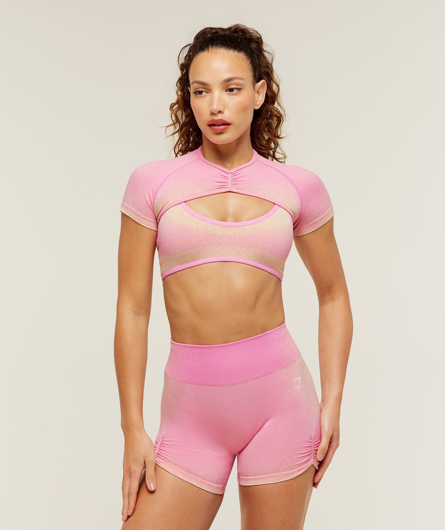 Blush Seamless Short Sleeve Shrug - US 1161