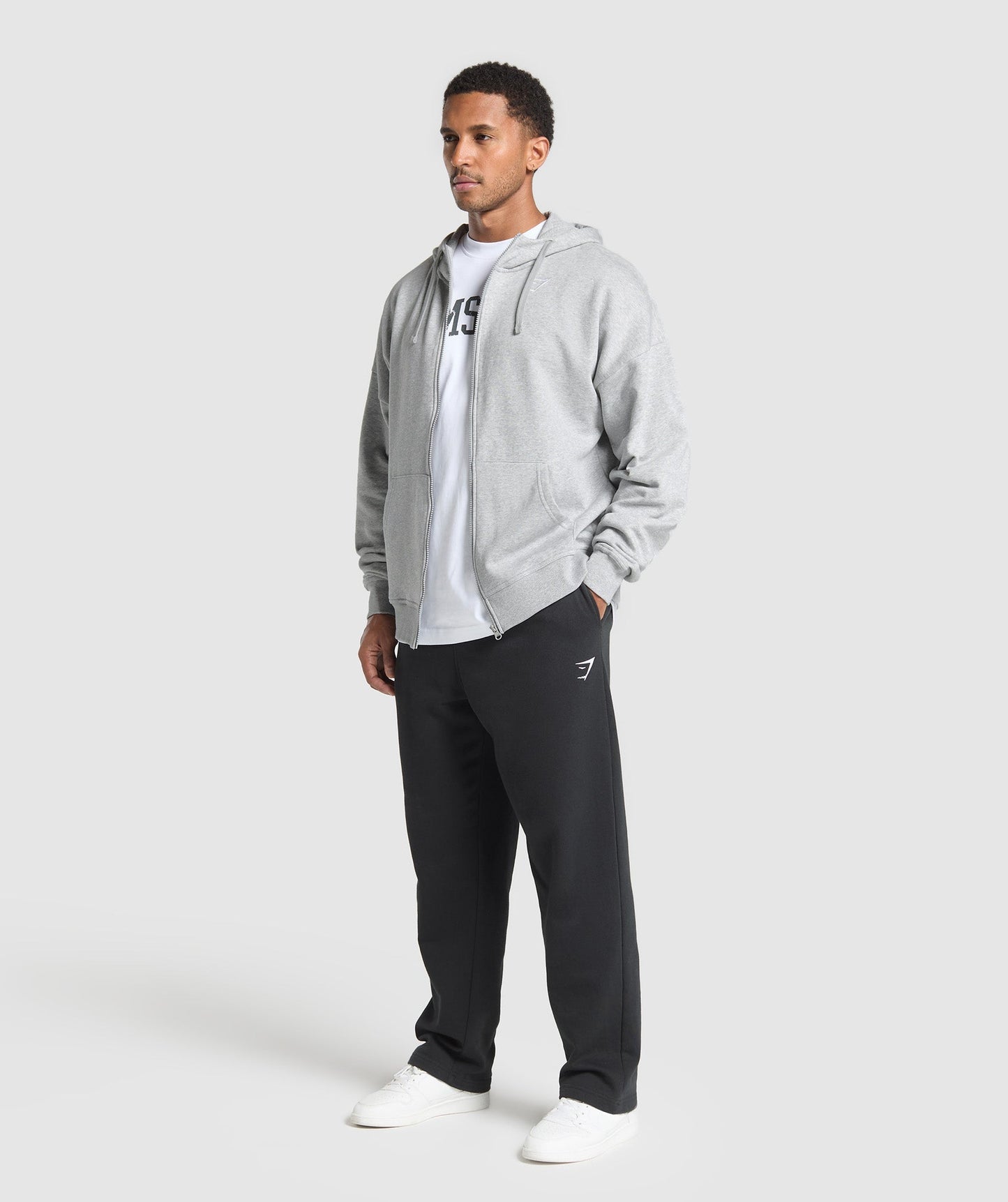 Crest Oversized Zip Up Hoodie - US 4474