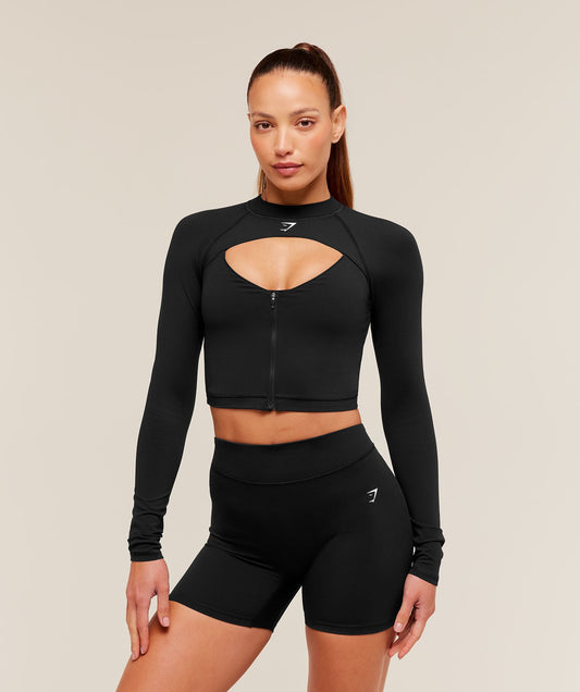 Dipped Long Sleeve 1/4 Zip Jacket - US 0372