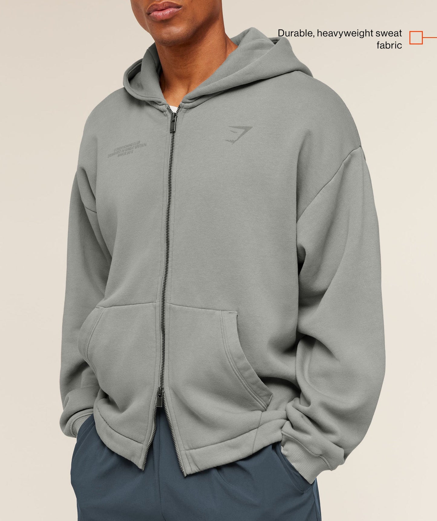 Conditioning Club Washed Zip Through Hoodie - US 1778