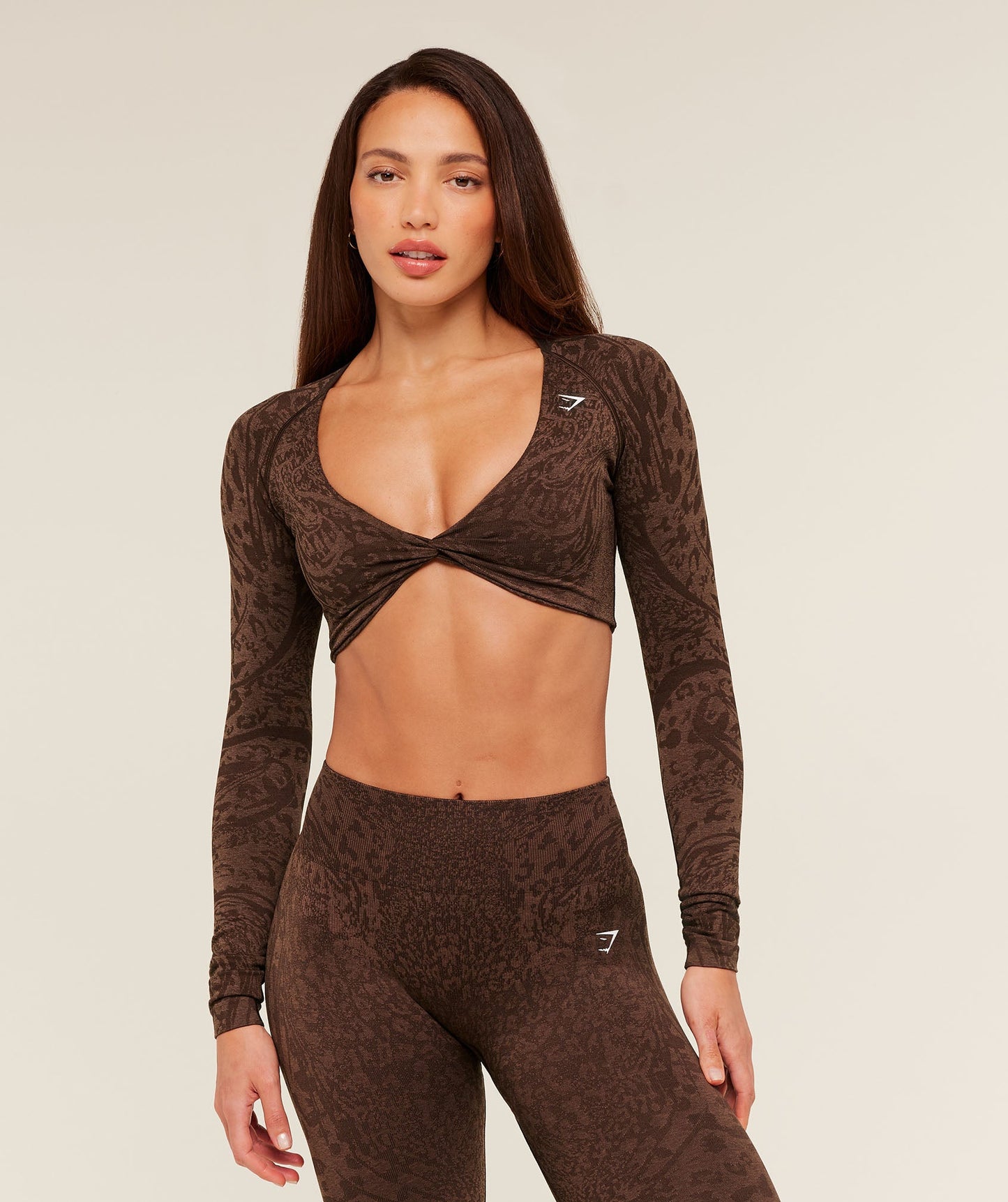 Adapt Animal X Whitney Long Sleeve Crop Top - US 6186