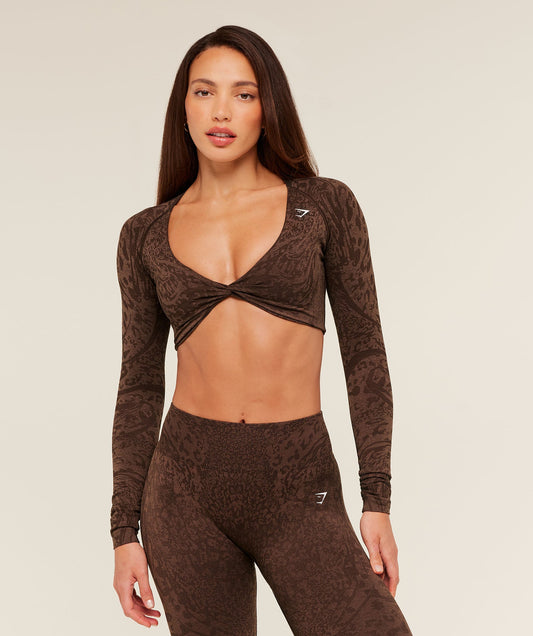 Adapt Animal X Whitney Long Sleeve Crop Top - US 2825