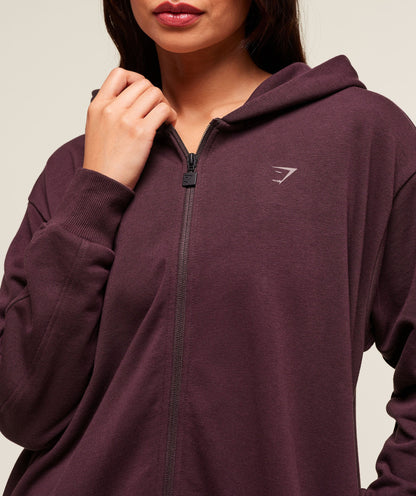 Covered Longline Zip Up Hoodie - US 9256