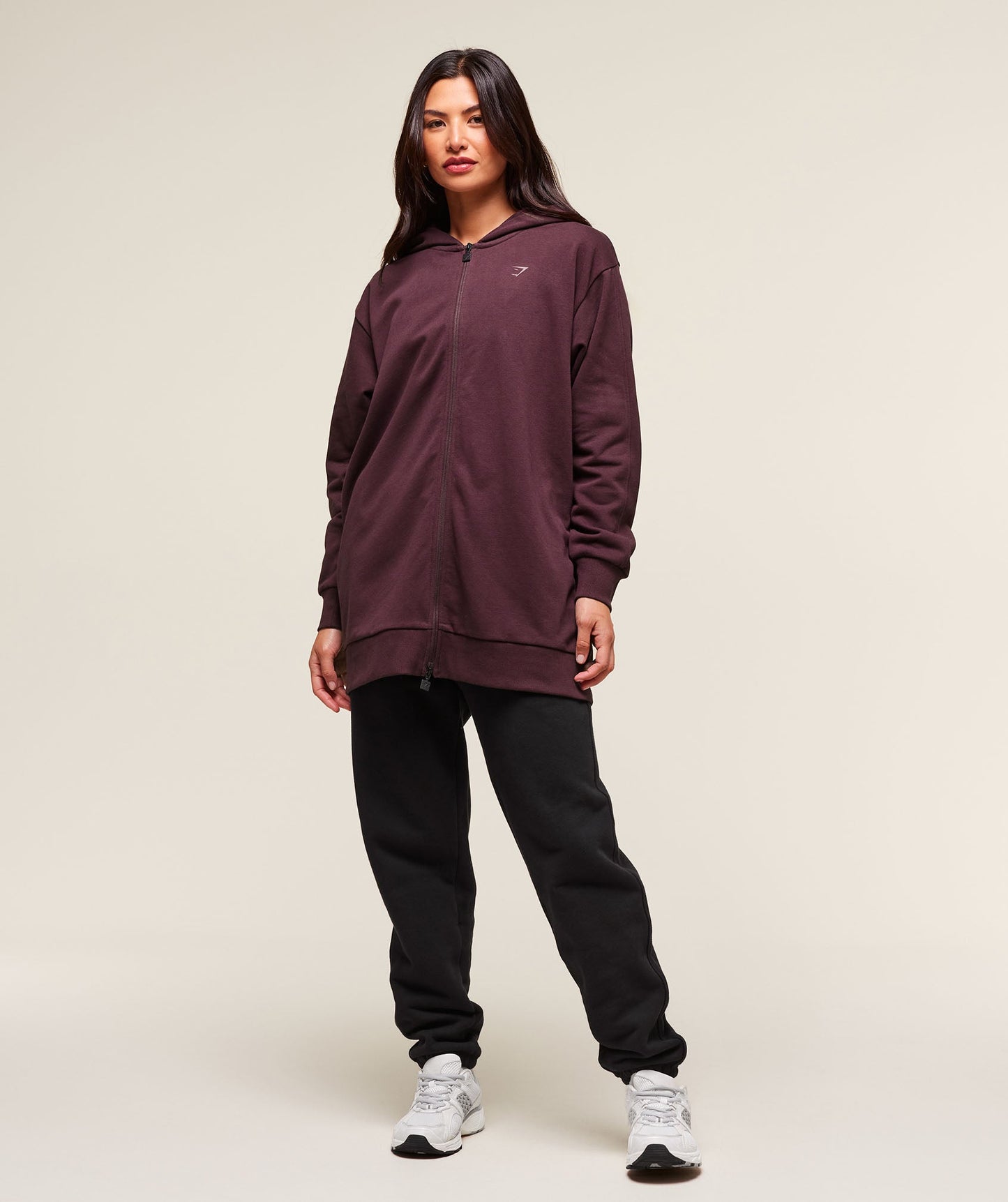 Covered Longline Zip Up Hoodie - US 9256