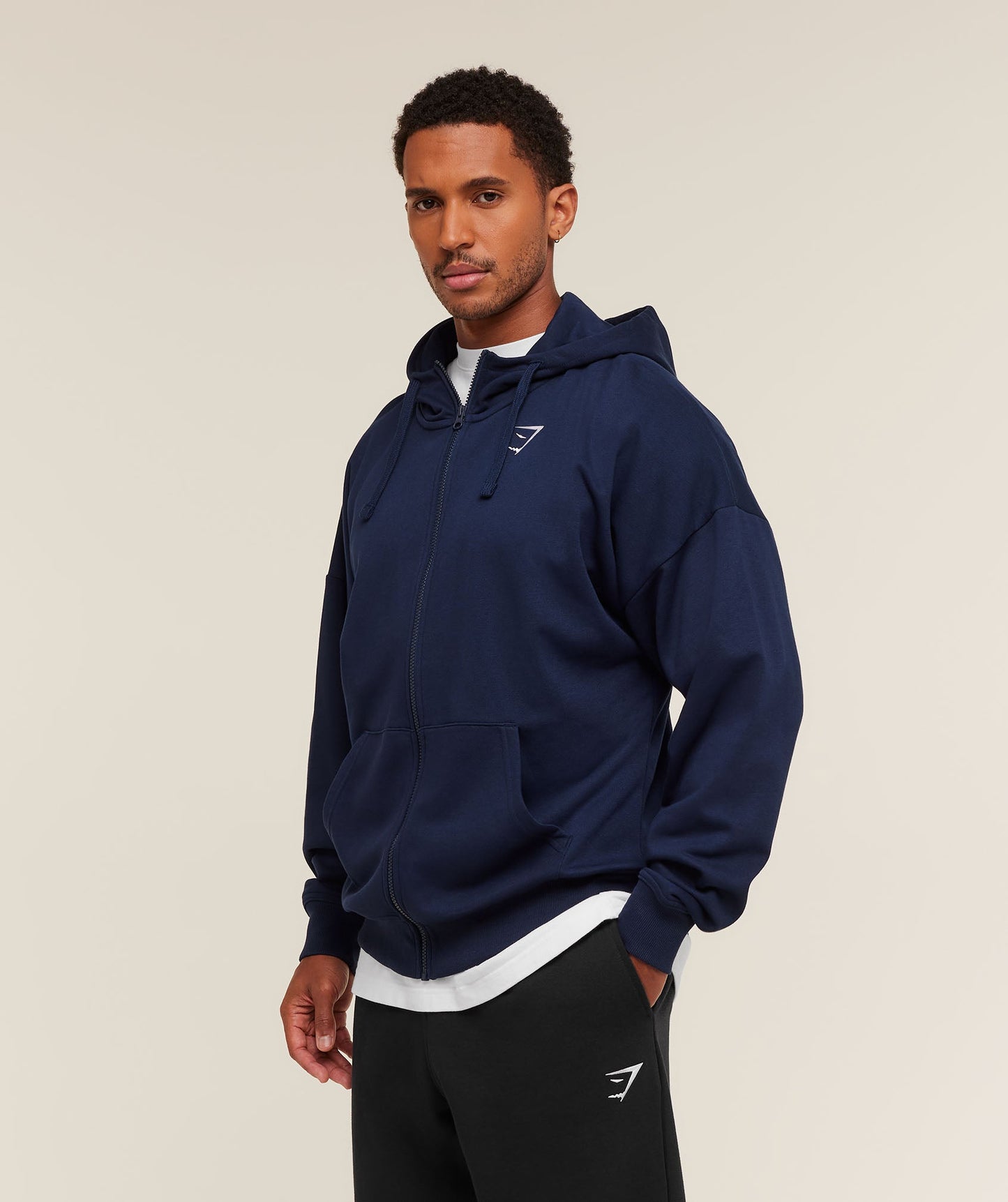 Crest Oversized Zip Up Hoodie - US 6672