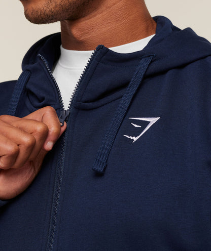 Crest Oversized Zip Up Hoodie - US 6672