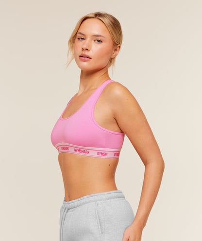 Elastic Branded Racerback Cotton Bralette - US 8711