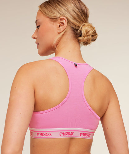 Elastic Branded Racerback Cotton Bralette - US 8711