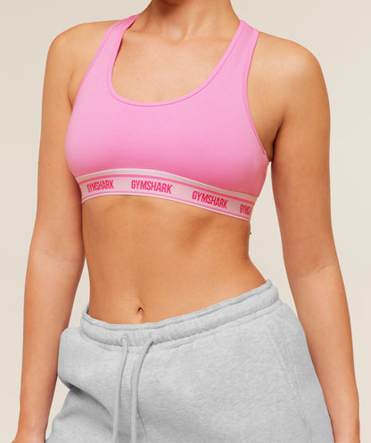 Elastic Branded Racerback Cotton Bralette - US 8711