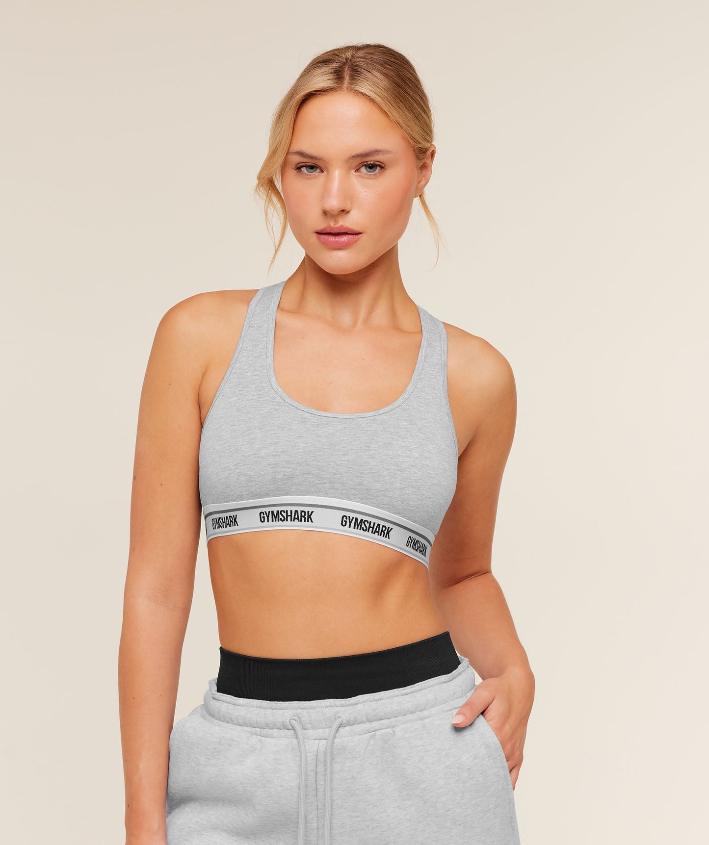 Elastic Branded Racerback Cotton Bralette - US 8711