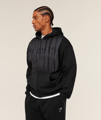 Fade Graphic Zip Through Hoodie - US 2536