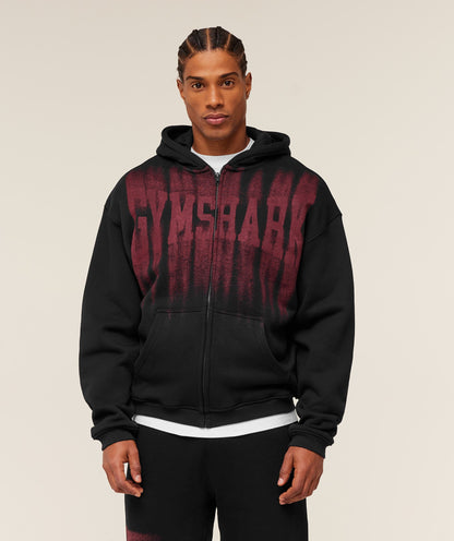 Fade Graphic Zip Through Hoodie - US 9215