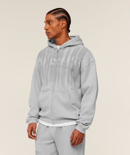 Fade Graphic Zip Through Hoodie - US 9215