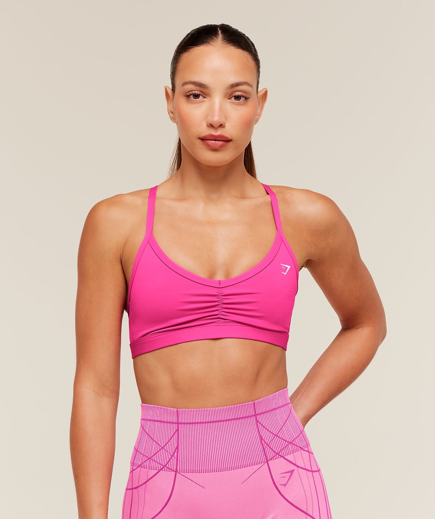 Ruched Strappy Sports Bra - US 8118