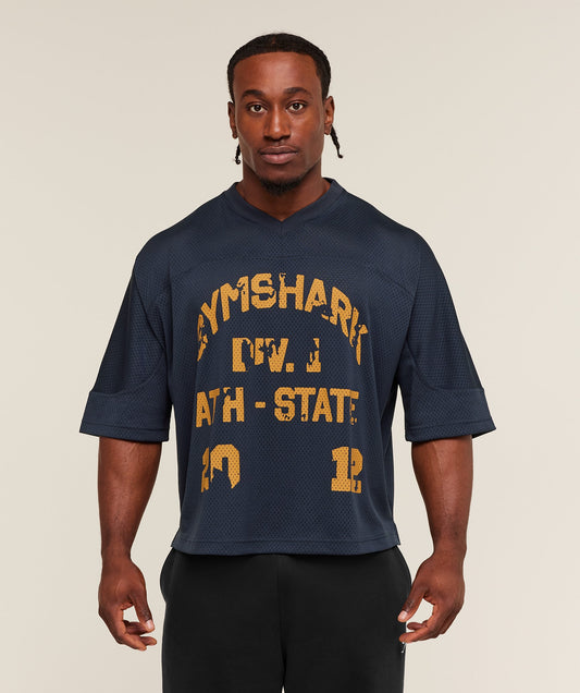Graphic Mesh Oversized T-Shirt - US 6252