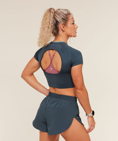 Interval Seamless Short Sleeve Crop Top - US 3920